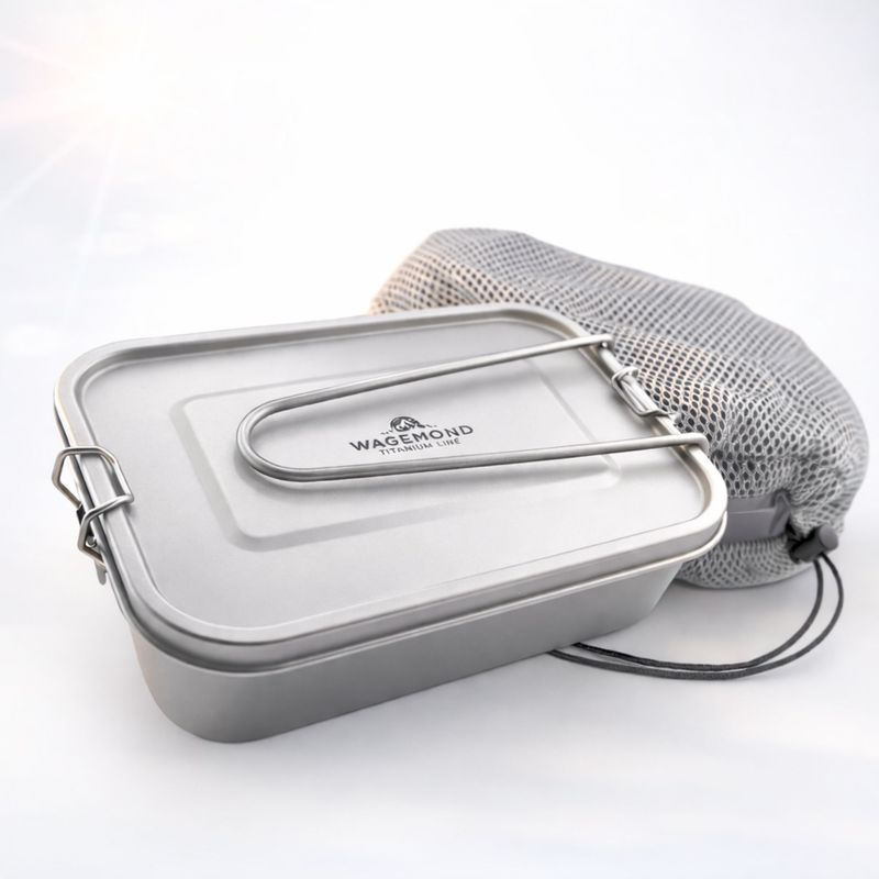 wagemond Titan 1200ml Camping Lunch Bento Box mit Deckel & Klappgriff – ultraleicht & robust