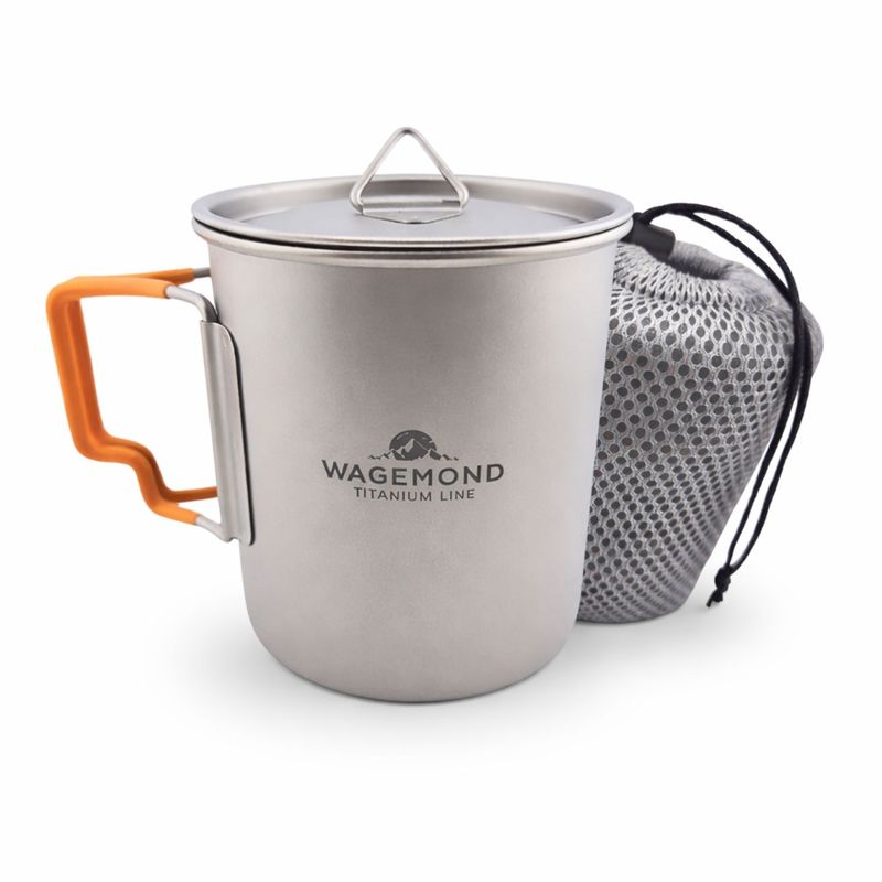 wagemond Titan Water Cup 450 ml – Ultraleichter Becher mit Anti-Scalding-Silikongriff für Outdoor, Camping & Reisen