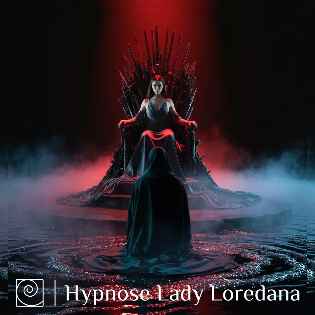 Tropfende Sperma-Hure II: Dominante Lady Loredana Hypnose Audio, kniender Sklave, dunkle Femdom Silhouette 