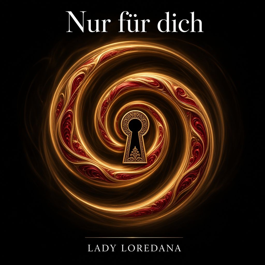 Lady Loredana – Nur für dich: goldene Hypnose-Spirale, die zum Schlüsselloch wird, individuelle Wunschhypnose