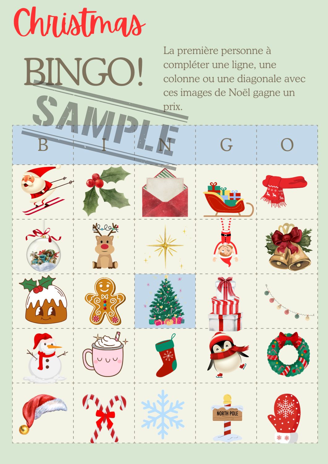 Bingo de Noël- French