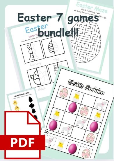 Wielkanoc- Zestaw 7 gier dla dzieci- Easter 7 games bundle