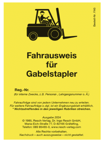 Neuausstellung Staplerschein