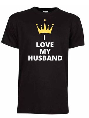 T-Shirt . I love my husband (krone logo)