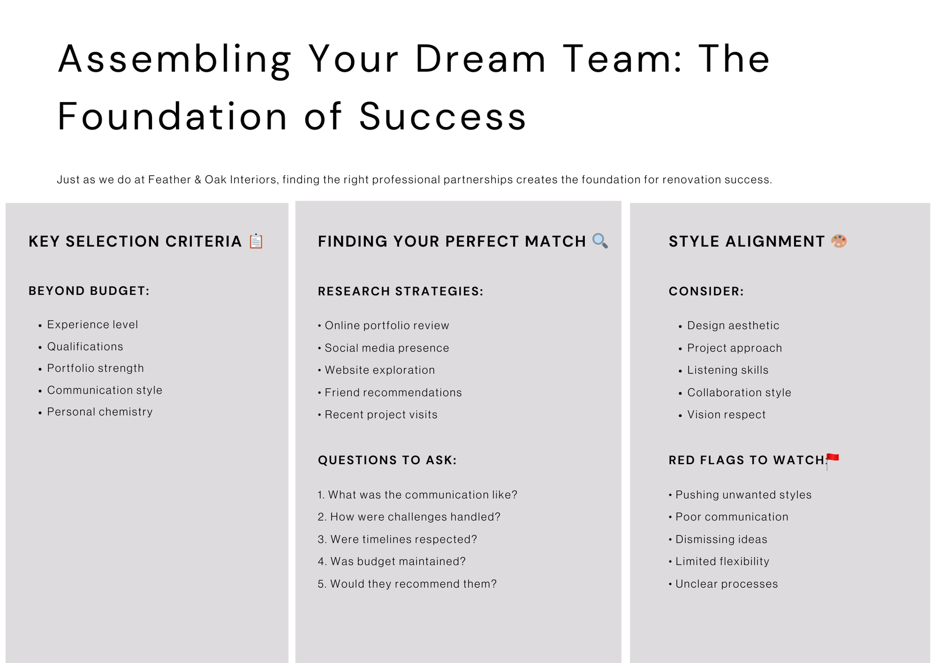 Module Four – Building Your Team: Choosing Your Experts