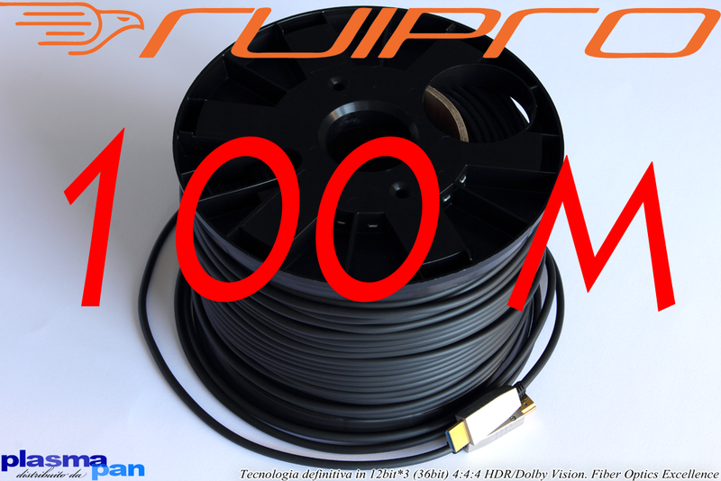 Cavo RUIPRO HDMI 2.0b Fibra Ottica 4K - SKY Q HLG cert. - 100m - Paga a 30gg