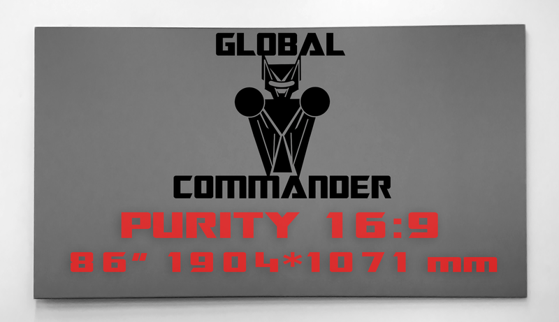GLOBAL COMMANDER &quot;PURITY&quot; 16:9 86&quot; - Schermo Videoproiettore 4K / 8K