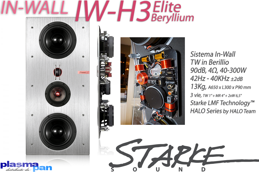 STARKE SOUND IW-H3 Elite BERYLLIUM Diffusori Acustici ( casse ) [coppia] Incasso In-Wall Reference