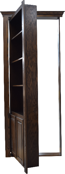 Single Bookcase Door 32"x 80" Oak Dark Stain Cabinet Doors