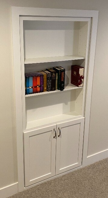 Single Bookcase Door Painted White 36" x 80"