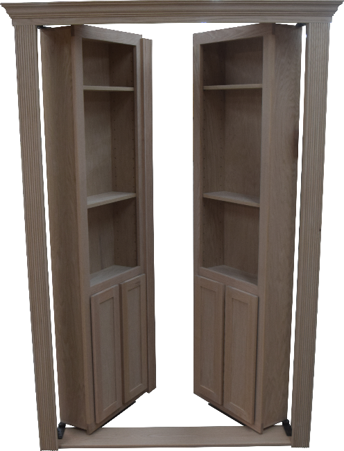 Hidden French Door - 48"x 80" - Red Oak - Hide-A-Way Doors