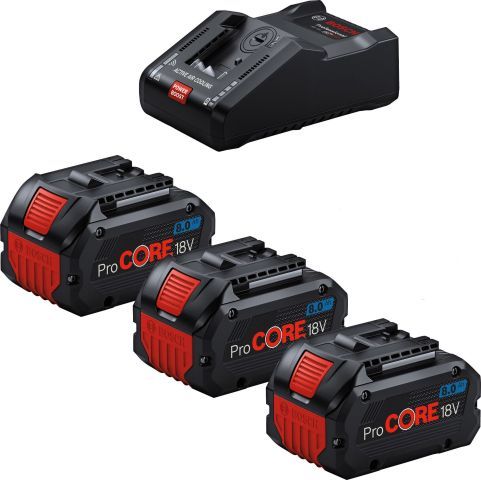 BOSCH Starterset mit 3 x ProCORE 18 V/8 Ah - GAL 18V-160