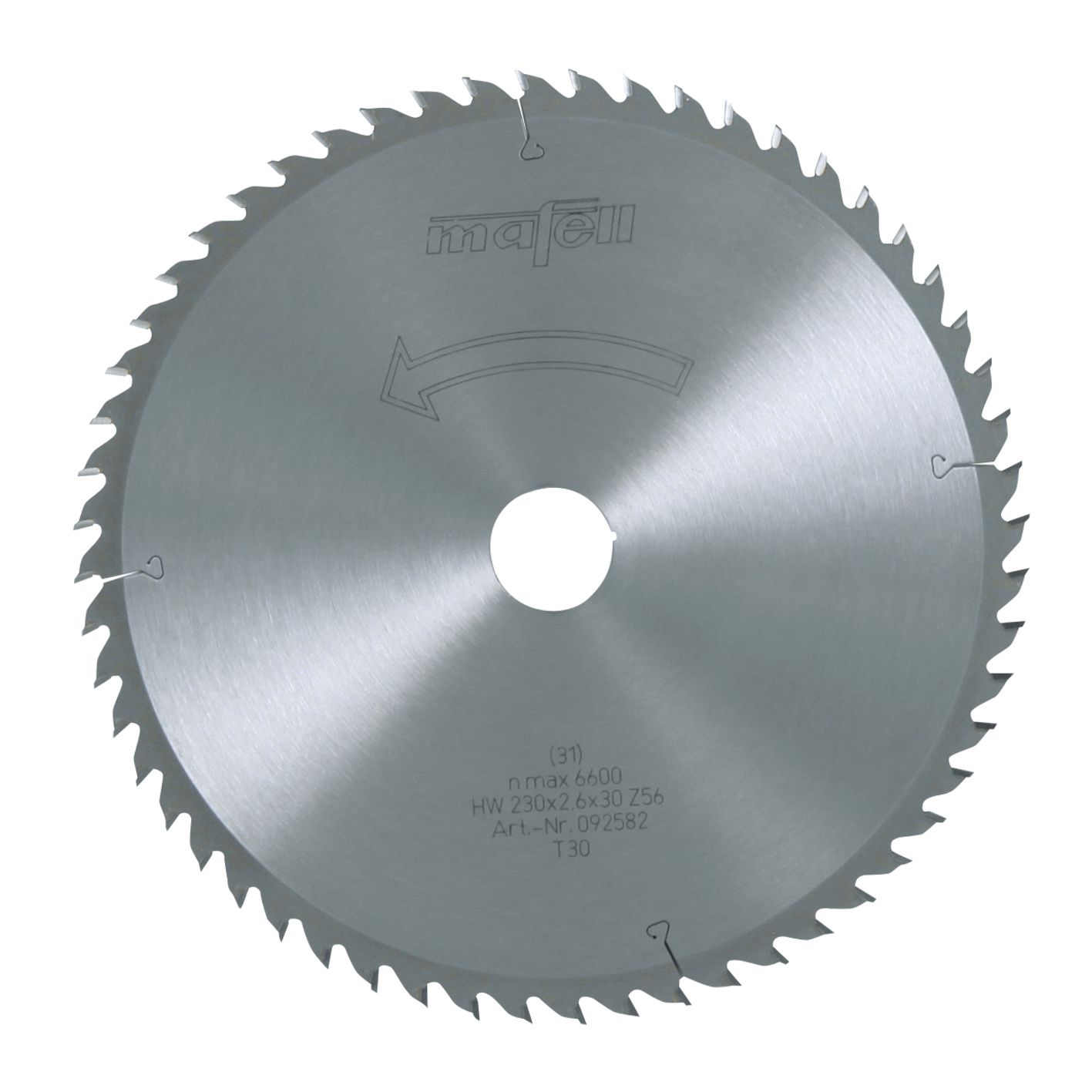 MAFELL Sägeblatt-HM, 230 x 2,6 x 30 mm, Z 56, WZ, für Weichfaserplatten und Querschnitte (KSP 85 Fc)