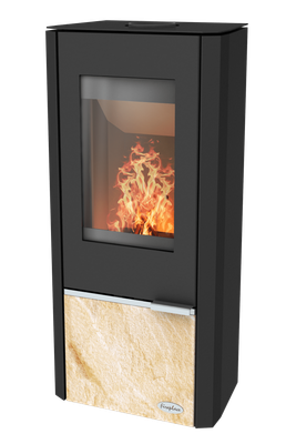 FIREPLACE KINGSTONE Stahl mit Specksteineinsatz