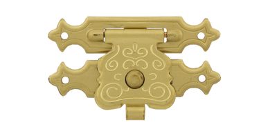 Schatullenverschluß vermessingt verziert 25 mm