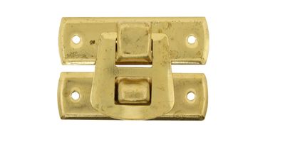 Schatullenverschluß vermessingt mit Feder 25 mm