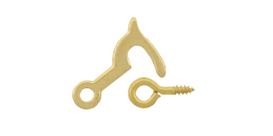 Schatullenhaken vermessingt mit Klöberl 20 mm