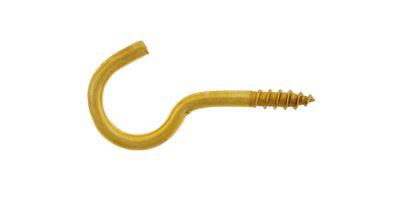 Schraubhaken gebogen Ø2,9mm Messing 40 mm