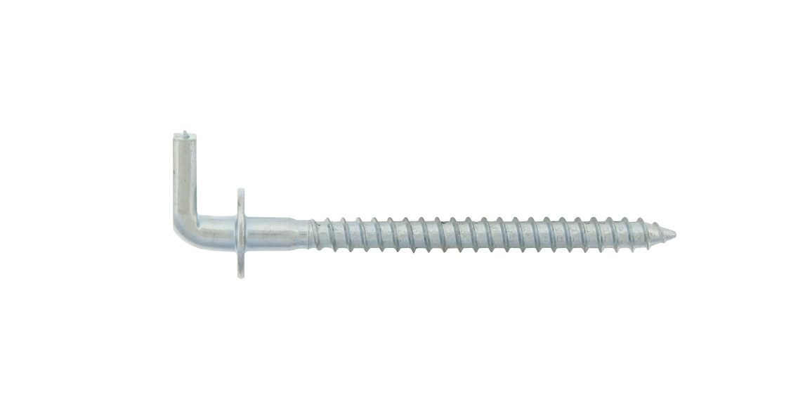 Schraubhaken gerade Ø4,4mm verzinkt m. Rosette 68 mm