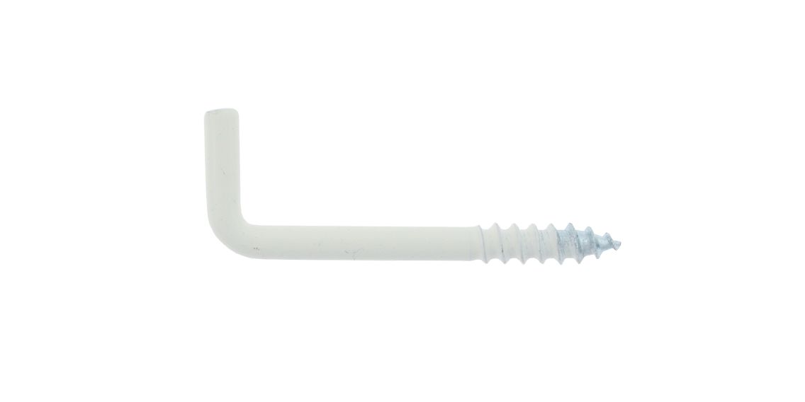Schraubhaken gerade Ø3,3mm weiß beschichtet 30 mm