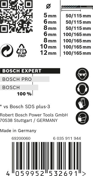 BOSCH EXPERT SDS plus-7X Hammerbohrer-Set, 5/6/6/8/8/10/12 mm, 7-tlg