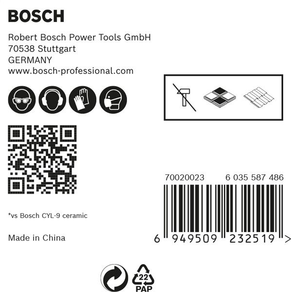 BOSCH EXPERT HEX-9 HardCeramic Dachziegel-Bohrer-Set, 6 mm, 5-tlg.
