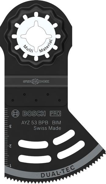 BOSCH PRO AYZ 53 BPB Dual-Tec Blatt für Multifunktionswerkzeuge, 53 x 40 mm, 10-teilig