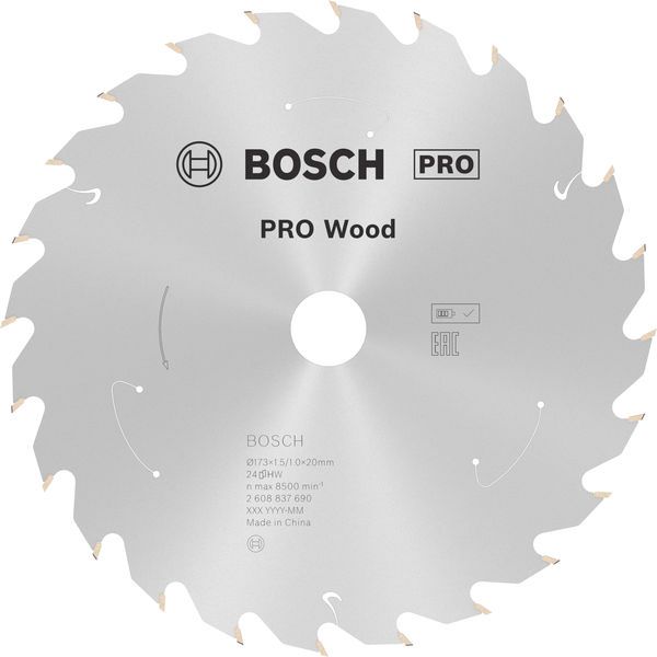 BOSCH PRO Wood cordless Kreissägeblatt, 173 x 1,5 x 20 mm, T24