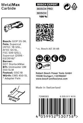 BOSCH EXPERT MetalMax MAII 32 AIT, 70 x 32 mm, 10 Stück