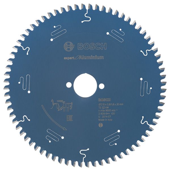 BOSCH Kreissägeblatt Expert for Aluminium, 210 x 30 x 2,8 mm, 72