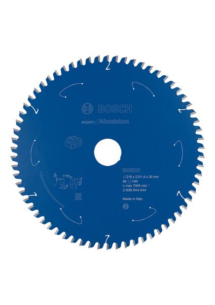 BOSCH Akku-Kreissägeblatt Expert for Aluminium, 216 x 2/1,4 x 30, 66 Zähne, f.Tischsäg