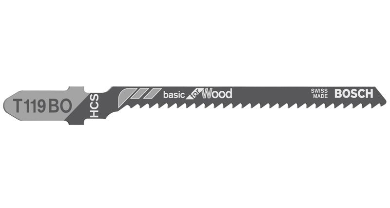 BOSCH Stichsägeblatt T 119 BO Basic for Wood, 5er-Pack