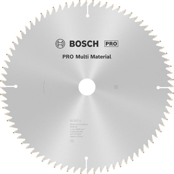 BOSCH PRO Multi Material Kreissägeblatt, 305 x 3,2 x 30 mm, T80