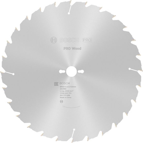 BOSCH PRO Wood Kreissägeblatt, 400 x 3,2 x 30 mm, T28