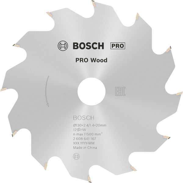 BOSCH PRO Wood Kreissägeblatt, 130 x 2,4 x 20 mm, T12