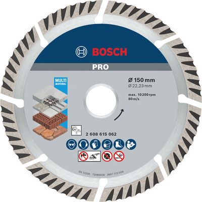 BOSCH PRO Multi Material Diamanttrennscheibe, 150 x 22,23 mm, 10-tlg.