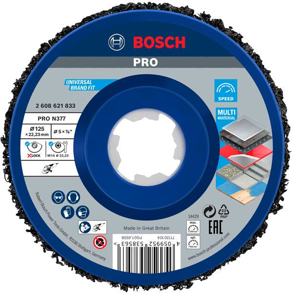 BOSCH PRO N377 Reinigungsscheibe, 125 mm, 22.23 mm, X-Lock