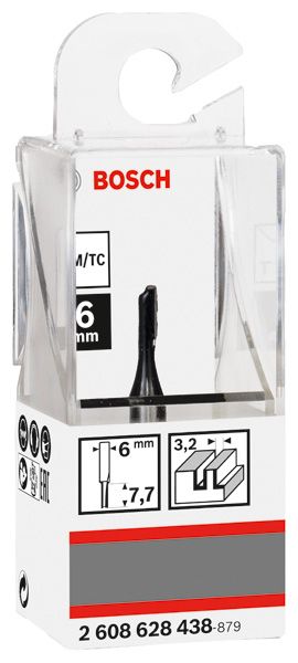 BOSCH Nutfräser, 6 mm, D1 3,2 mm, L 7,7 mm, G 51 mm
