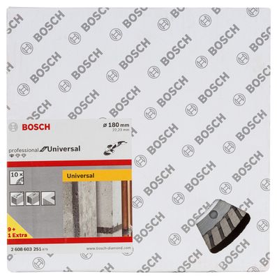 BOSCH Diamanttrennscheibe Standard for Universal Turbo, 180x22,23x2,5x10 mm, 10er-Pack