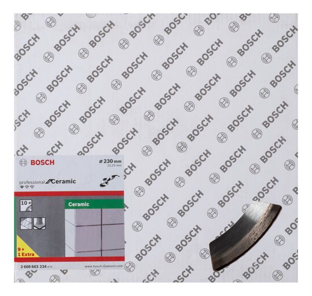 BOSCH Diamanttrennscheibe Standard for Ceramic, 230 x 22,23 x 1,6 x 7 mm, 10er-Pack