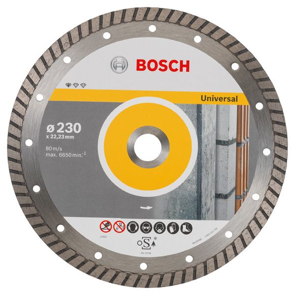 BOSCH Diamanttrennscheibe Standard for Universal Turbo, 230x22,23x2,5x10 mm, 10er-Pack