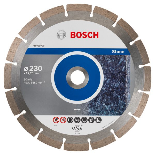 BOSCH Diamanttrennscheibe Standard for Stone, 230 x 22,23 x 2,3 x 10 mm, 10er-Pack