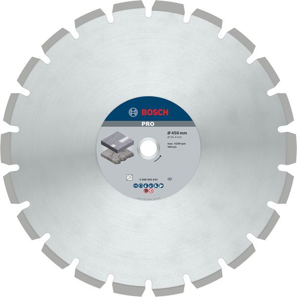 BOSCH PRO Asphalt Diamanttrennscheibe, 450 x 25,4 mm