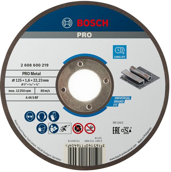 BOSCH PRO Metal Trennscheibe, 125 x 1.6 x 22.23 mm, gerade, oSa