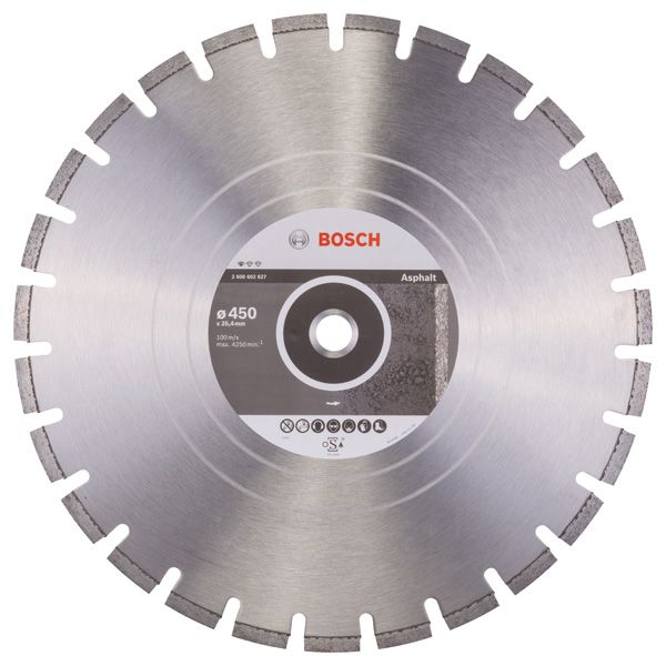BOSCH Diamanttrennscheibe Standard for Asphalt, 450 x 25,40 x 3,2 x 8 mm