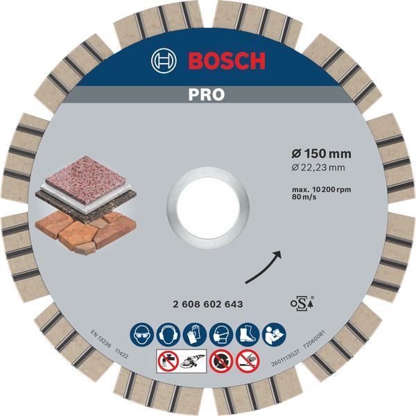 BOSCH PRO Stone Diamanttrennscheibe, 150 x 22,23 mm