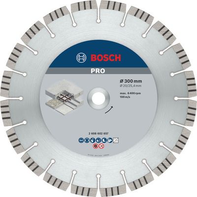 BOSCH PRO Concrete Diamanttrennscheibe, 300 x 20/25,4 mm