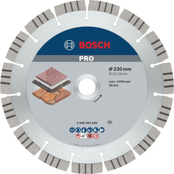 BOSCH PRO Stone Diamanttrennscheibe, 230 x 22,23 mm