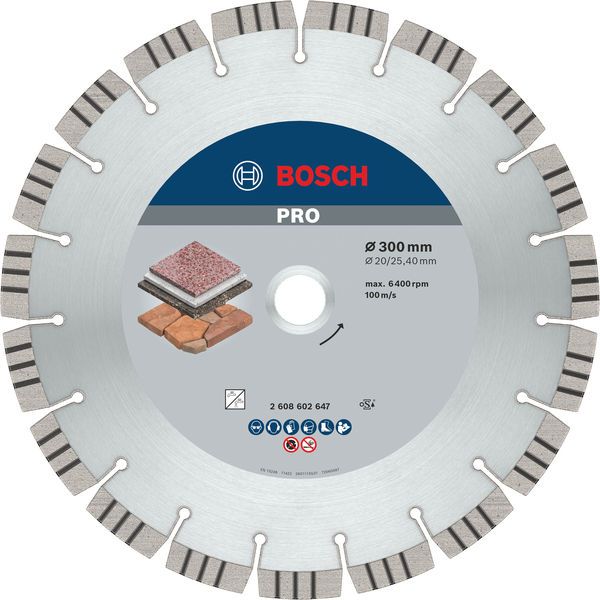 BOSCH PRO Stone Diamanttrennscheibe, 300 x 20/25,4 mm