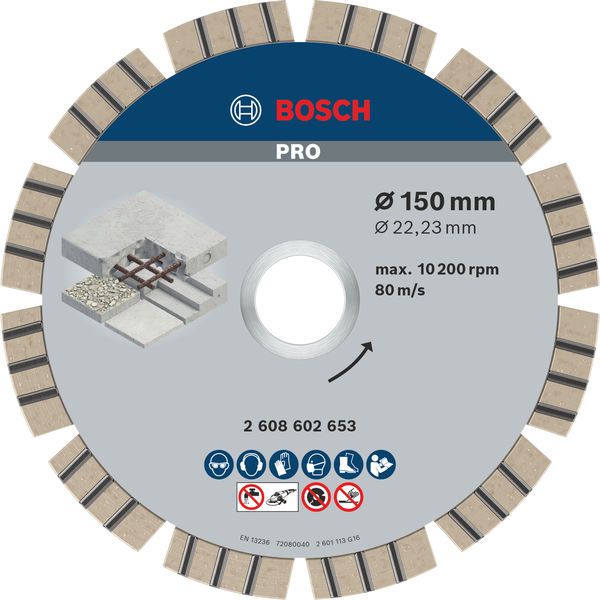 BOSCH PRO Concrete Diamanttrennscheibe, 150 x 22,23 mm